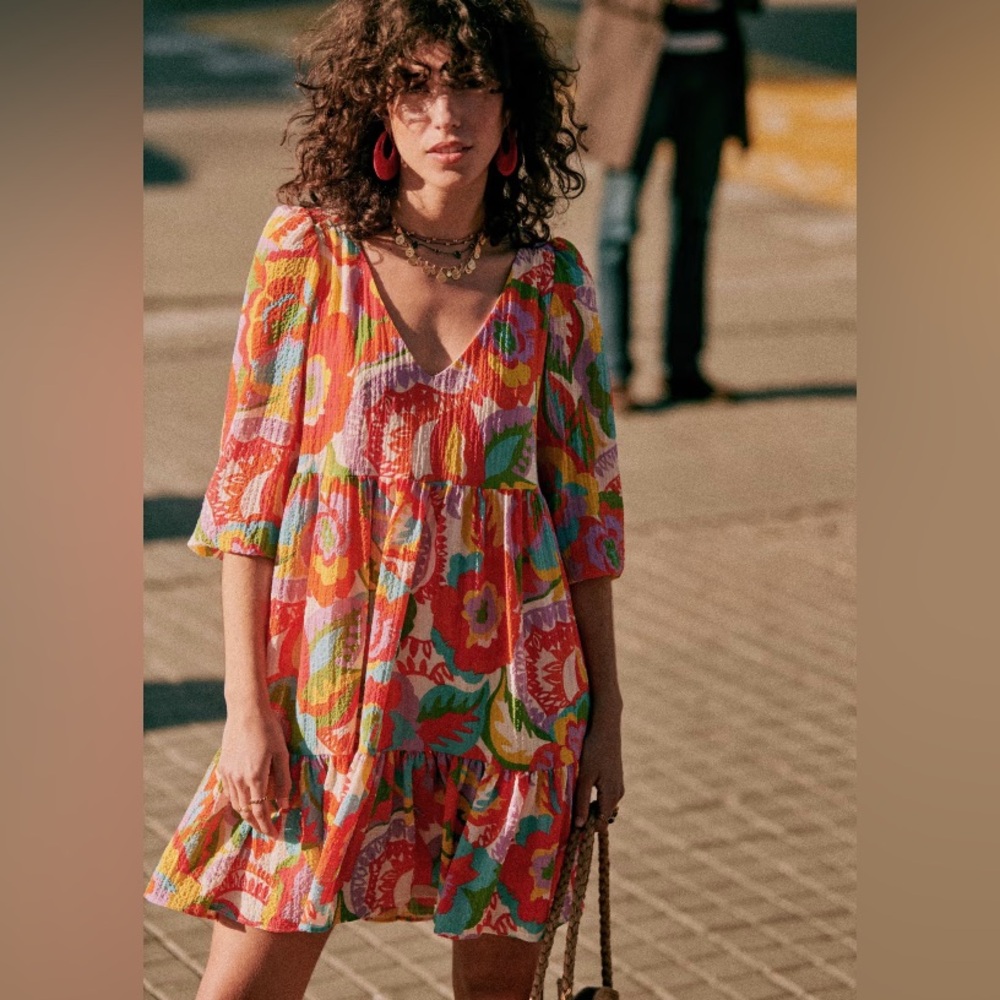 Sézane Vanessa Dress in Seventies print